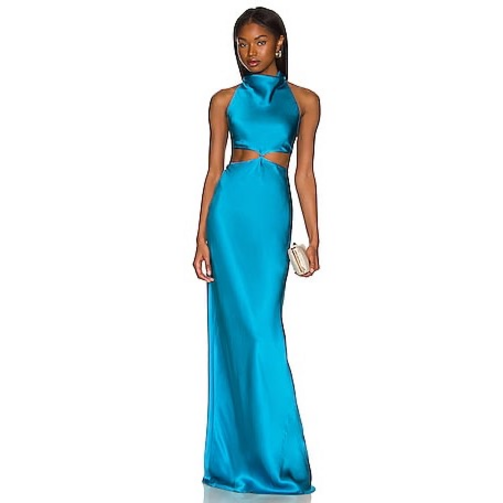 Amanda Uprichard REVOLVE Blue Kaye Maxi Dress in Maui